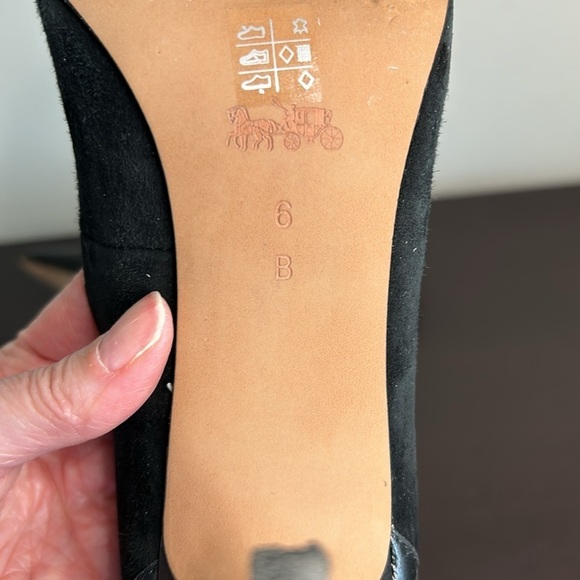 COACH Sophie Black Leather Suede Pump Pointed Toe Heels Shoe Sz 6 - Picture 12 of 12